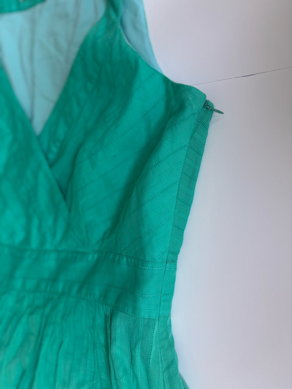 Marc New York Andrew Marc Teal Cotton Fit Flare Dress Est. Size 8 - Picture 2 of 6